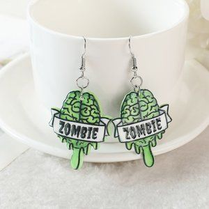 Halloween Zombie Brain Earrings